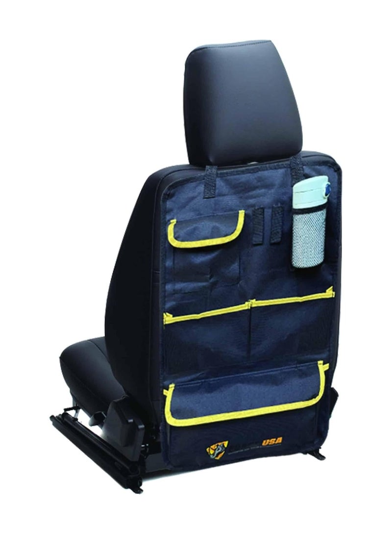 FORCE USA منظم المقعد الخلفي مع حصيرة واقية و مساحة تخزين واسعة للسيارات، SUVs، الميني فان والشاحنات - ملحق سفر متين ومقاوم للماء للعائلات