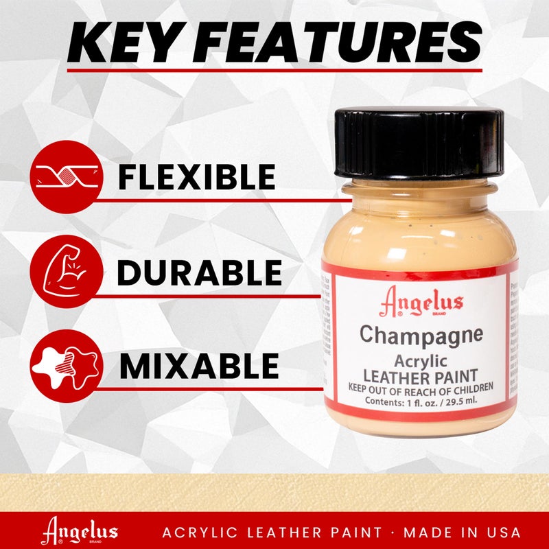 Angelus Acrylic Leather Paint, 1 oz, Champagne - Image 2