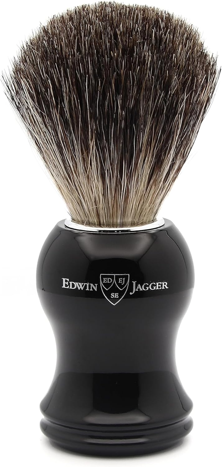 Edwin Jagger 81P36 Classic Badger Shaving Brush for Shaving Cream or Soap for Men Black - Image 1