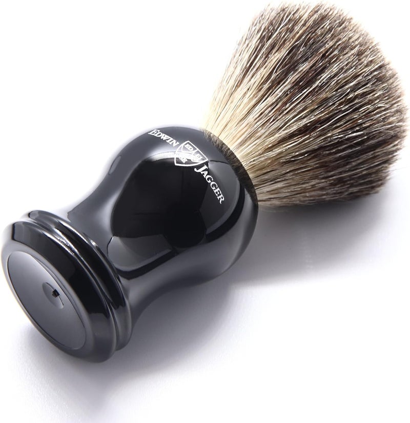Edwin Jagger 81P36 Classic Badger Shaving Brush for Shaving Cream or Soap for Men Black - Image 2