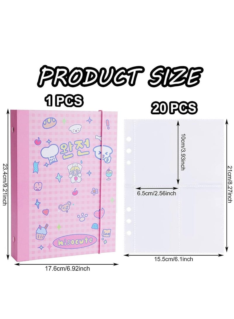 SYOSI A5 Binder Kpop Photocard Album with 20 Pcs Inner 3 Inch Photo Album Sleeves in Loose Leaf Refillable 6 Rings Binder Cover Photocard Holder Book for Picture Cards Storage - Image 3