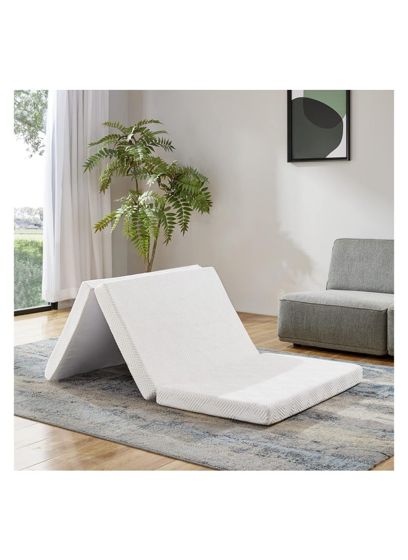 Comfy Comfy White Classic Portable Folding 180x 90x 7Cm Cotton Knitted Mattress  - Image 3