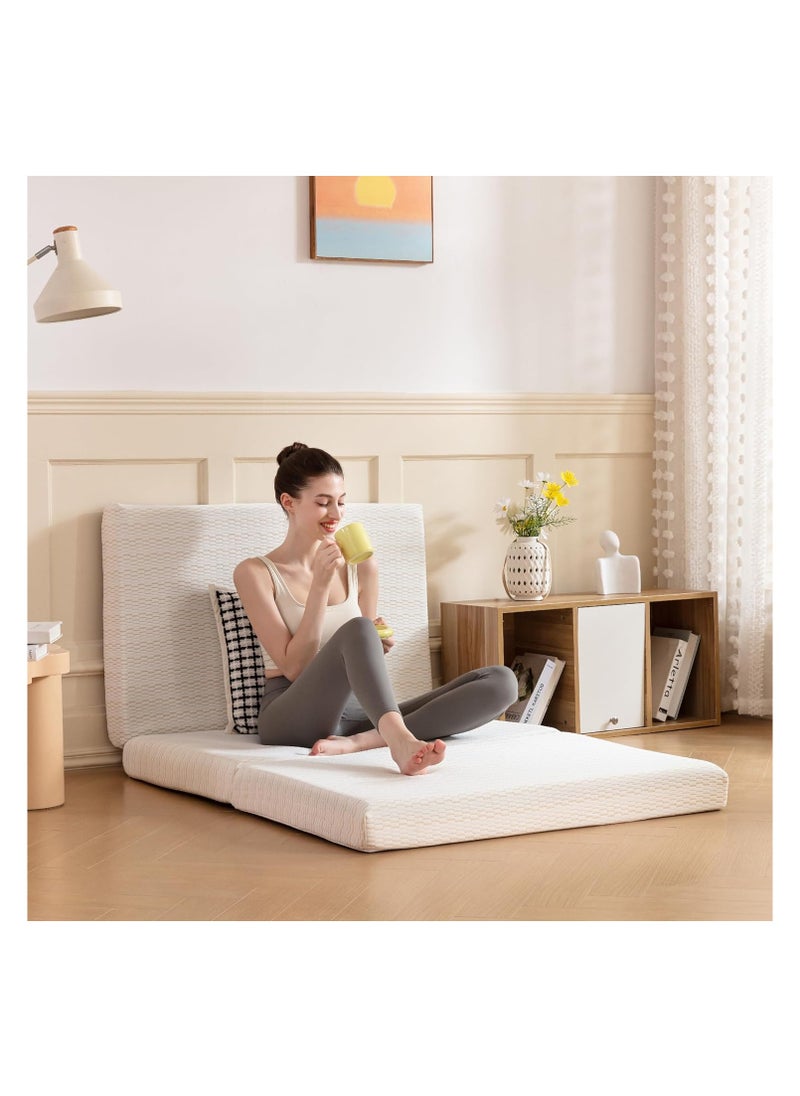Comfy Comfy White Classic Portable Folding 180x 90x 7Cm Cotton Knitted Mattress  - Image 4