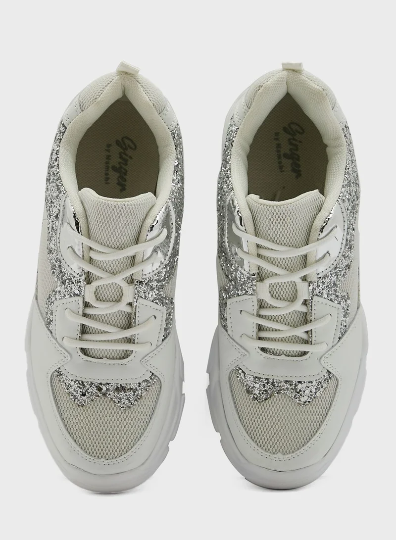 Ginger Glitter Detail Chunky Sneaker