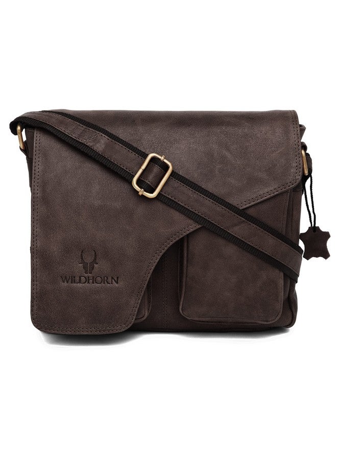 WildHorn Genuine Leather Messenger Bag for Men | Compact, Stylish & Durable | Flap Closure | Adjustable Strap | 1-Year Warranty - Image 2