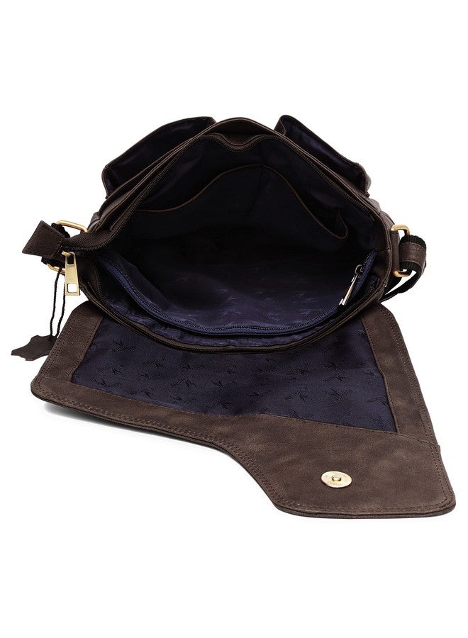 WildHorn Genuine Leather Messenger Bag for Men | Compact, Stylish & Durable | Flap Closure | Adjustable Strap | 1-Year Warranty - Image 4