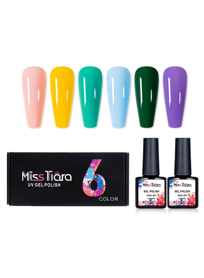 MissTiara مجموعة طلاء أظافر جل UV وLED مكونة من 6 قطع A16 - Image 1