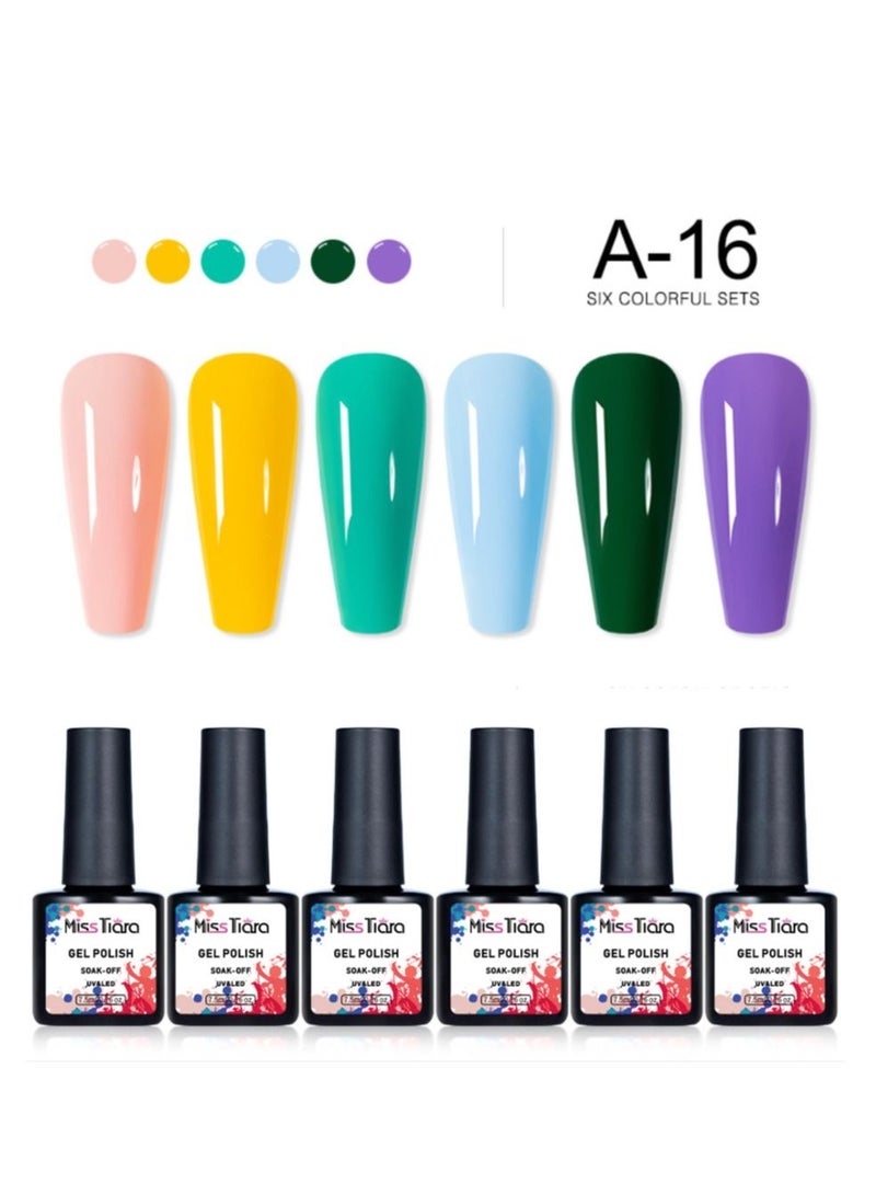MissTiara مجموعة طلاء أظافر جل UV وLED مكونة من 6 قطع A16 - Image 2
