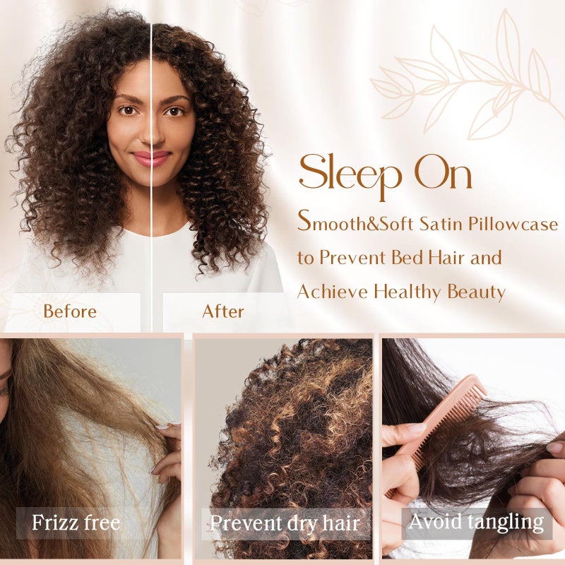 Yanibest Satin Pillowcase, Silk Pillow Cases for Hair and Skin with Zipper, Queen Pillow Cases Set of 2 for 20"x30", Exquisite Packaging for Women Men - Image 4