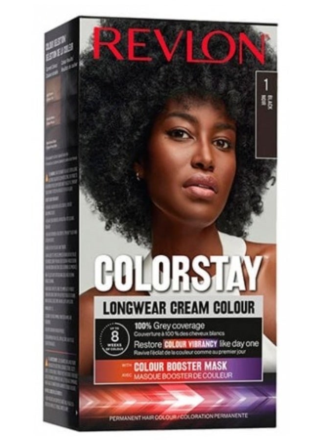 ريفلون ماكيلاج كولورستاي رقم 1، صبغة شعر دائمة سوداء من ريفلون - Image 1
