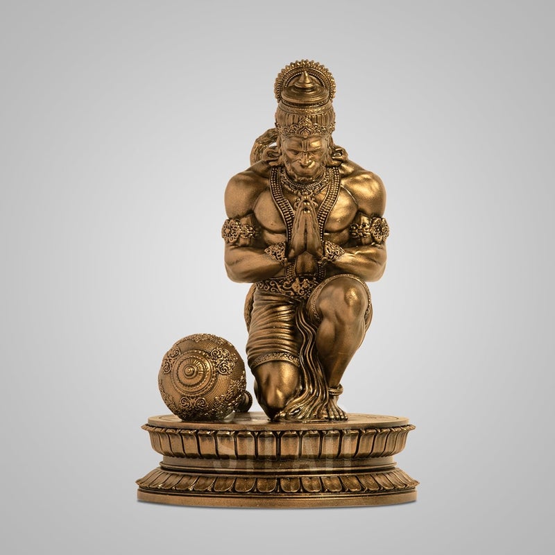 SILAII Lord Hanuman Blessed Divine Sculpture Antique Bronze Finish Handmade Religious Idol for Home Decor Gift 6 Inch - Image 1