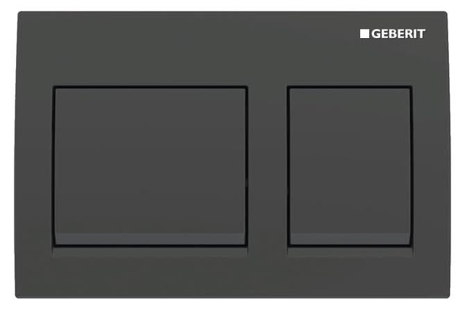 Geberit Alpha 35 Black Matt Flush Plate | 115.045.14.3 | 2 Years Warranty | Front Actuation Dual Push Plate - Image 1