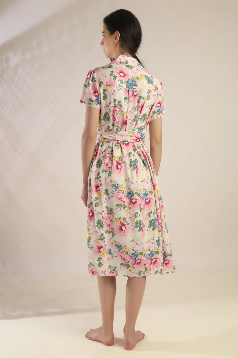 After Dark Wrap Dress, Multicolor Print