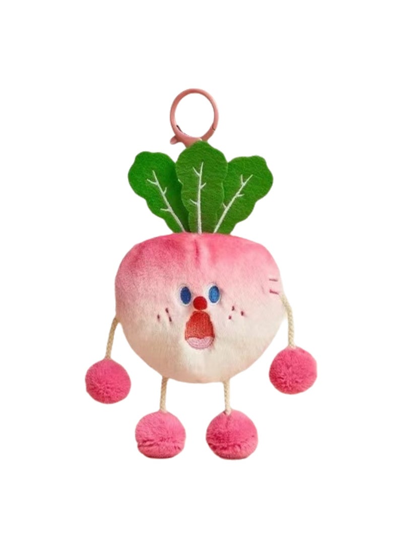 Cute Plush Vegetable Series Doll Pendant, Creative School Bag Key Pendant Cartoon Doll (Pink Carrot Coin Purse) - Image 1