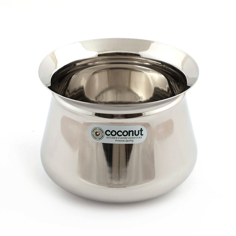 Coconut Stainless Steel Temple Handi/Cookware -Set of 2 - Capacity 2000 ML & 3000 ML Each Handi - Image 2