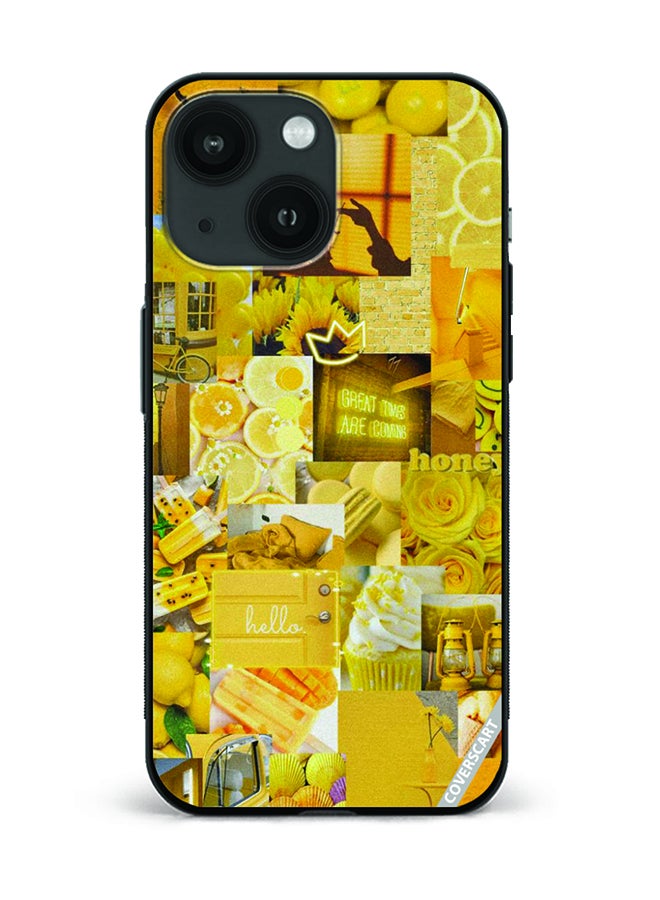 COVERSCART Protective Case Cover For Apple iPhone 14 Collage Design Yellow