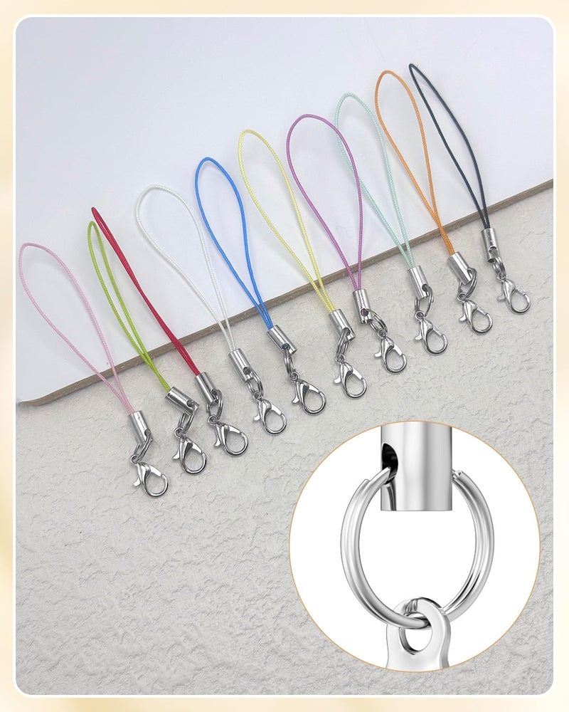 MKCYD 100Pcs Phone Charms Strap with Lobster Clasp Lanyard Straps,Lariat Lanyard Charms Pendant Clasp for Cell Phone USB Keychains DIY Jewelry Accessories - Image 5