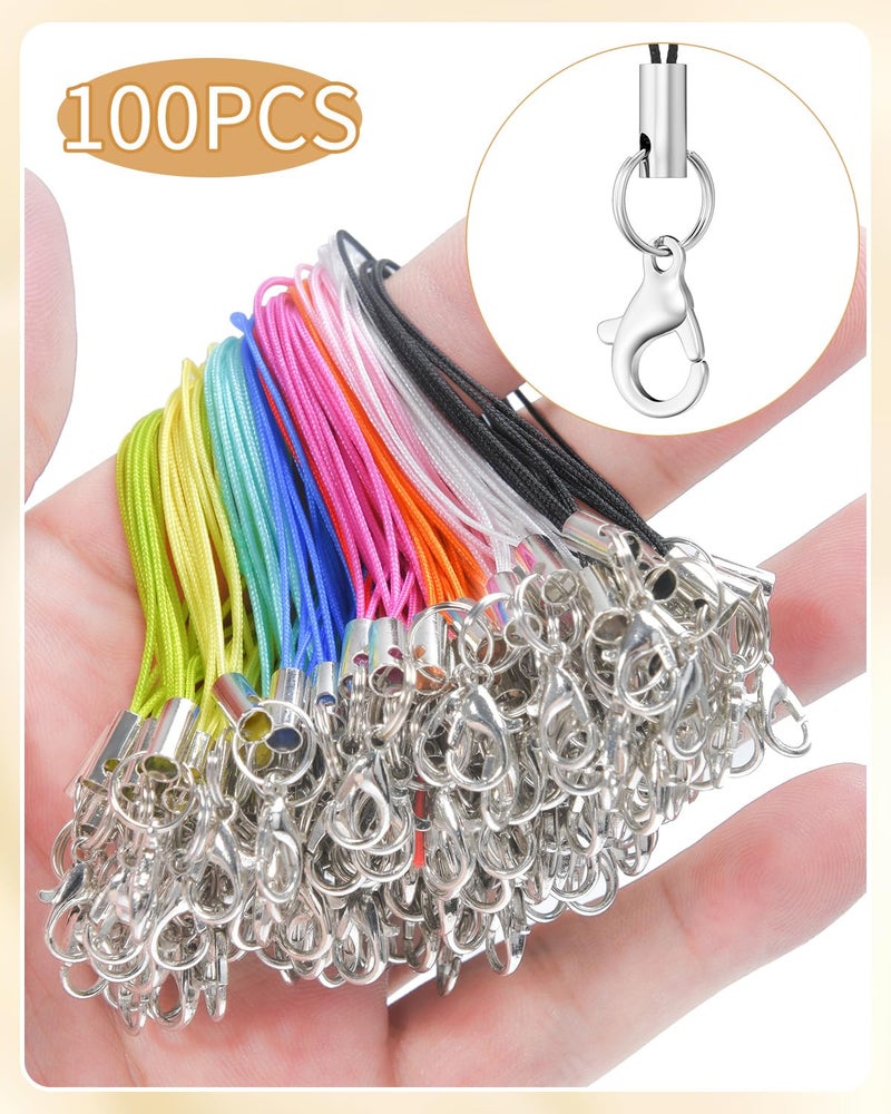MKCYD 100Pcs Phone Charms Strap with Lobster Clasp Lanyard Straps,Lariat Lanyard Charms Pendant Clasp for Cell Phone USB Keychains DIY Jewelry Accessories - Image 2