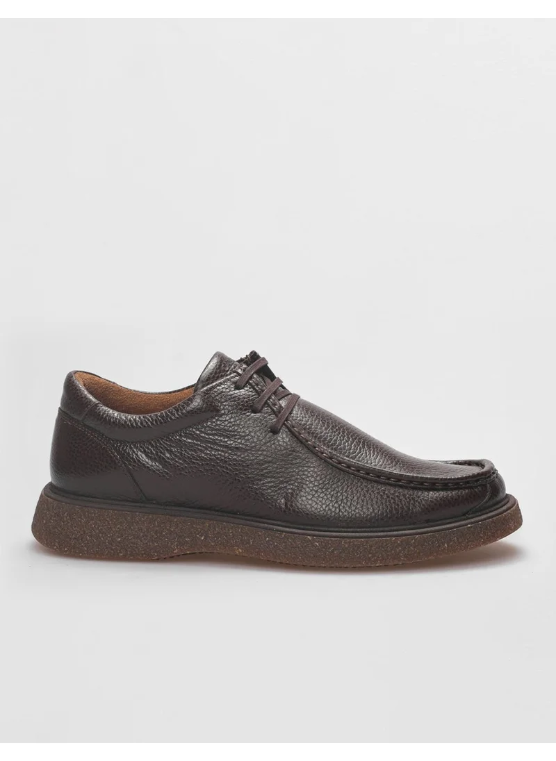 كاباني Leather Brown Lace-Up Men's Casual Shoes