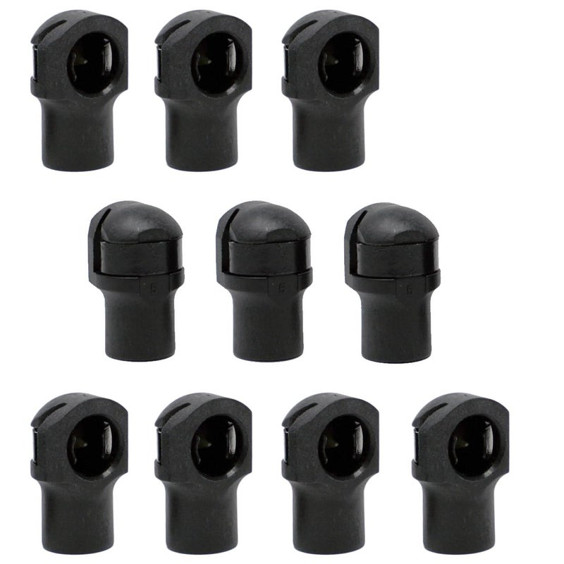 Gas Strut End Fittings for 10mm Ball-Stud (10 Pack) - Black M6 Female Thread - Gas Spring Strut Lift Support Sockets RT-60-00006 (10)