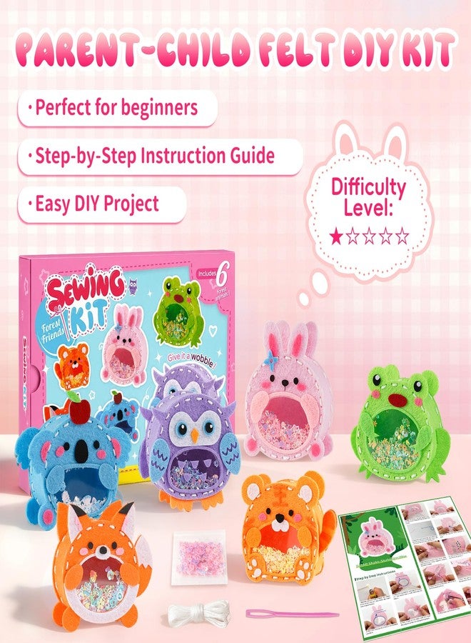 Gipony Sewing Kit for Kids Ages 6-12, Kids Sewing Kit with 6 DIY Forest Animal Craft Kits, Pre-Punched Felt & Instructions, Learn to Sew, Stitch Gifts for Girls, 6 & 7 Year Old Girl Birthday Gift - Image 2