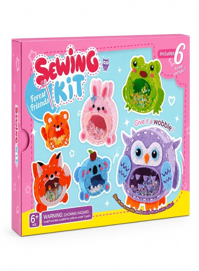 Gipony Sewing Kit for Kids Ages 6-12, Kids Sewing Kit with 6 DIY Forest Animal Craft Kits, Pre-Punched Felt & Instructions, Learn to Sew, Stitch Gifts for Girls, 6 & 7 Year Old Girl Birthday Gift - Image 1