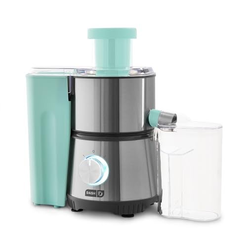 Dash Compact Centrifugal Juicer, Press Juicing Machine, 2-Speed, 2" Wide Feed Chute for Whole Fruit Vegetable, Anti-drip, Stainless Steel Sieve - Aqua - Image 1