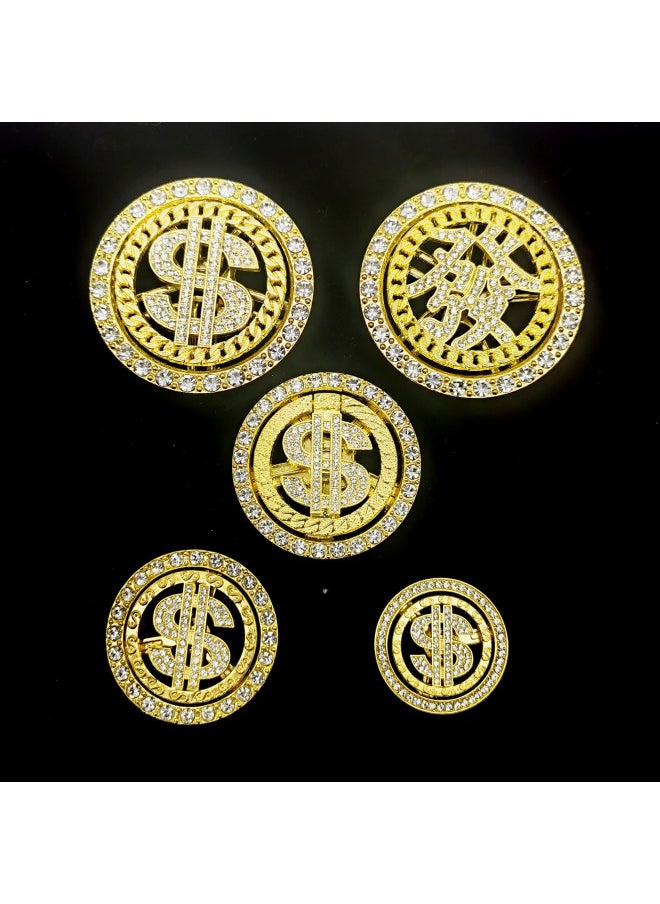 Generic - DIY Time-to-Time Mobile Phone Back Sticking US Dollars To Make Money And Rich Words Rotating Mobile Phone Shell Accessories Turn Big Money Gold Coins-Specifications Support Image Upload:Golden Hair Word 45mm - Image 1