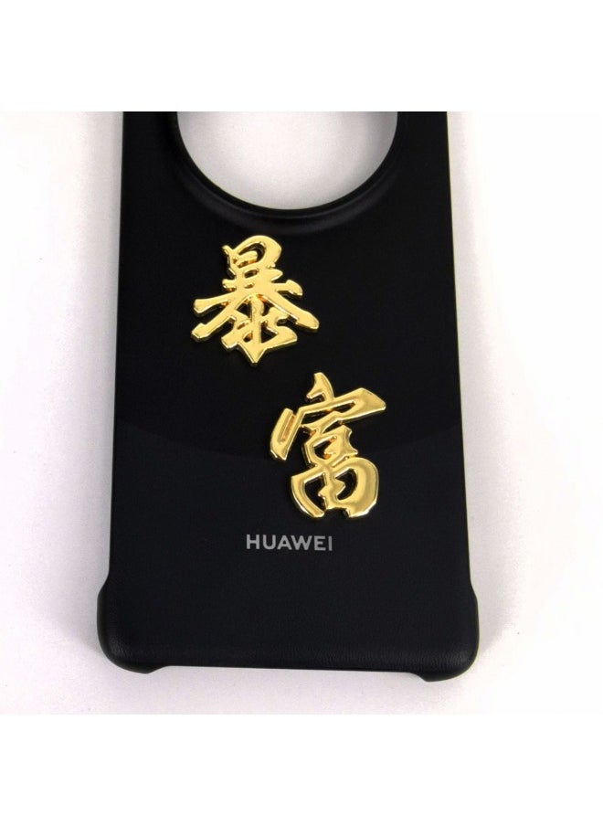 Generic - DIY Time-to-Time Mobile Phone Back Sticking US Dollars To Make Money And Rich Words Rotating Mobile Phone Shell Accessories Turn Big Money Gold Coins-Specifications Support Image Upload:Golden Hair Word 45mm - Image 1