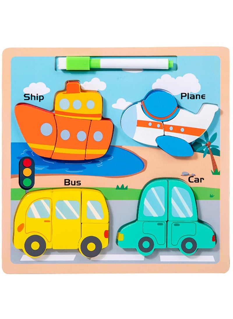 YelaJoy Wooden Puzzle Early Education Toy,Wooden Toys 3D Toddler Puzzles,Wooden Puzzles Gifts For Boy & Girls, Early Educational Learning Wooden Jigsaw Puzzle Set for 1 2 3 Year Old Boys Girls - Image 1