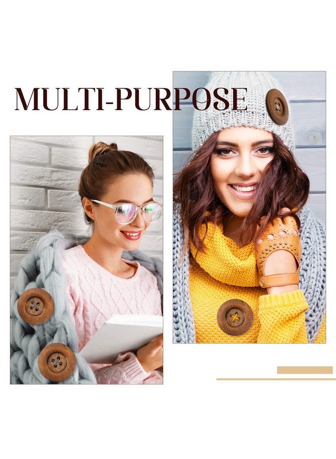 Mtlee 30 Pieces Large Size Wood Buttons 2.36 Inch Round Sewing Button 4 Holes Large Buttons For Crafts Sewing Large Wooden Buttons For Diy Clothing Bag Decoration Supplies (Brown) - Image 5