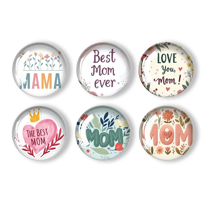 Poitvd 12Pcs Glass Refrigerator Magnet Fridge Gift for Mom,Mothers Day Fridge Magnets Decoration for Crafts,Strong Fridge Magnets for Kitchen, School,Office Whiteboard, Cabinet and Dishwasher - Image 2