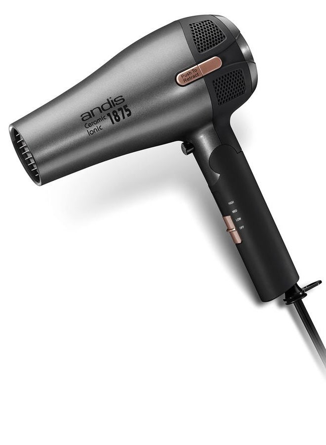 Andis 80280 Fold-n-go 1875 Watt Ceramic Ionic Dryer, Retractable Cord, Lightweight with Professional Blowout Results, Quick Drying Blow Dryer, Black/Silver - Image 5