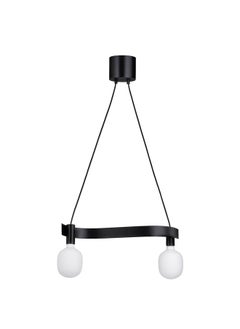 Generic Pendant lamp with light bulb, wave shaped black/smart wireless dimmable  - Image 1