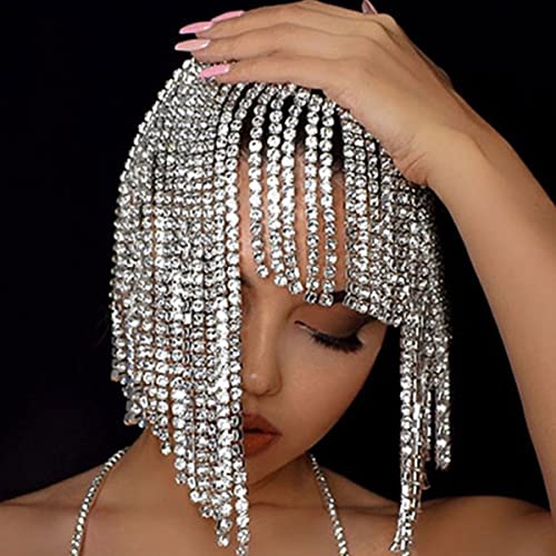 STONEFANS Tassel Rhinestone Cap Headpiece Flapper Crystal Head Chain Jewelry Belly Dance Wedding 1920s Hair Accessories for Women - Image 3