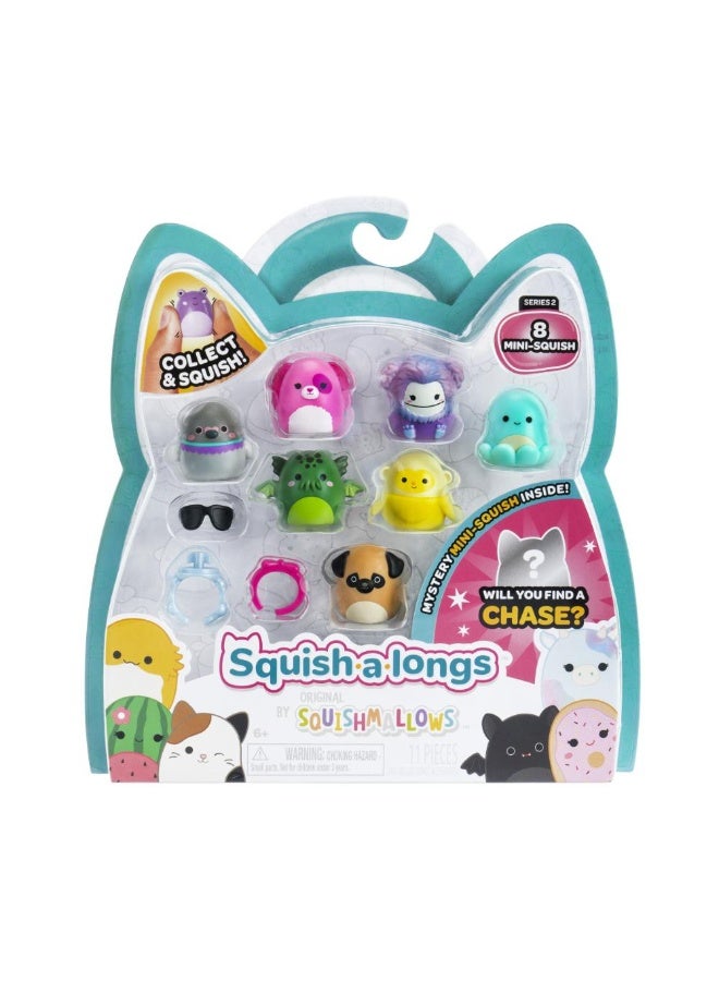 Squishmallows Squish-A-Longs By Squishmallows 8 Pack (Style 1- W2) - (8) 1” Mini-Squish With (2) Accessories, (1) Ring, And A Collector’S Guide - Collect, Trade, & Play - Image 1