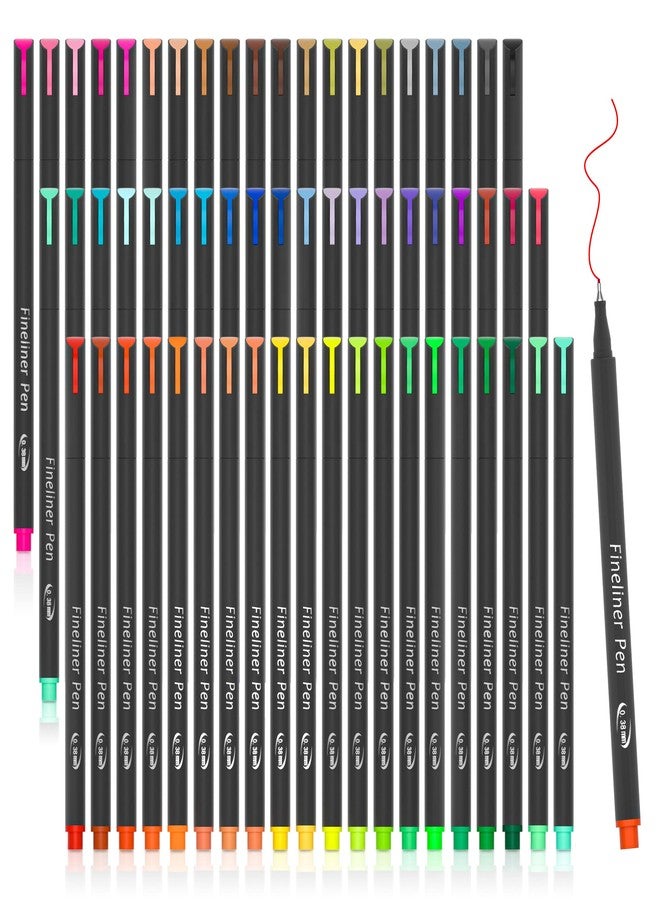 Tebik 65 Pack Planner Colored Pens, 60 Assorted Colors Drawing Pens with 5 Different Stencils, Perfect for Dotted Journal Planner Writing Note Calendar Coloring Office School Supplies - Image 1