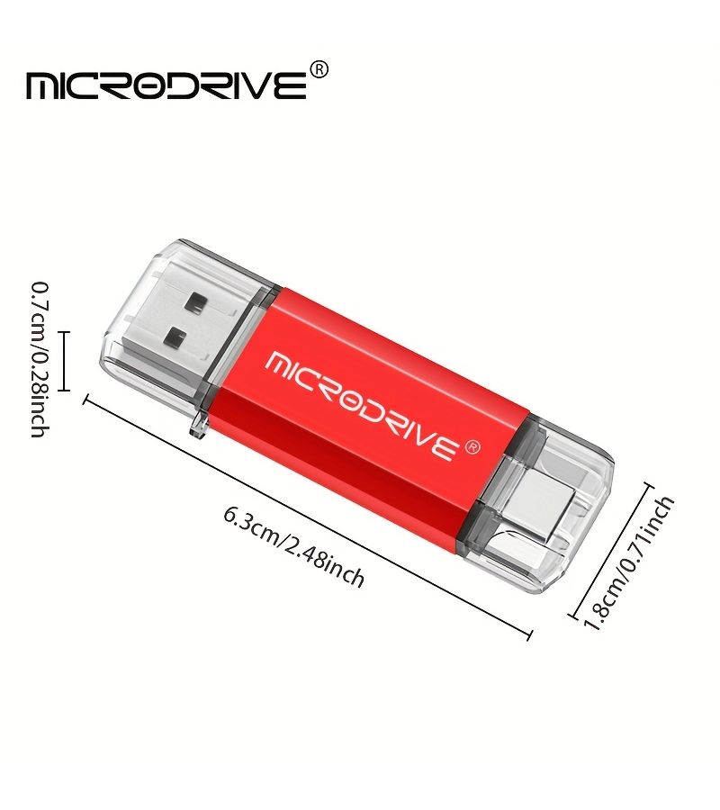 محرك أقراص فلاش Microdrive Classic من النوع C USB 2.0 بسعة 2 جيجابايت، باللون الأزرق، للهاتف والحاسوب والمركبة - Image 4