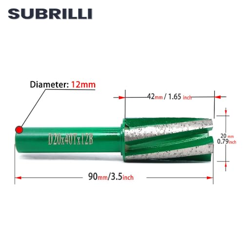 SUBRILLI Diamond CNC Router Bit D20mm Finger Milling Bit for Cutting Stone Granite Quartz Marble - Image 4