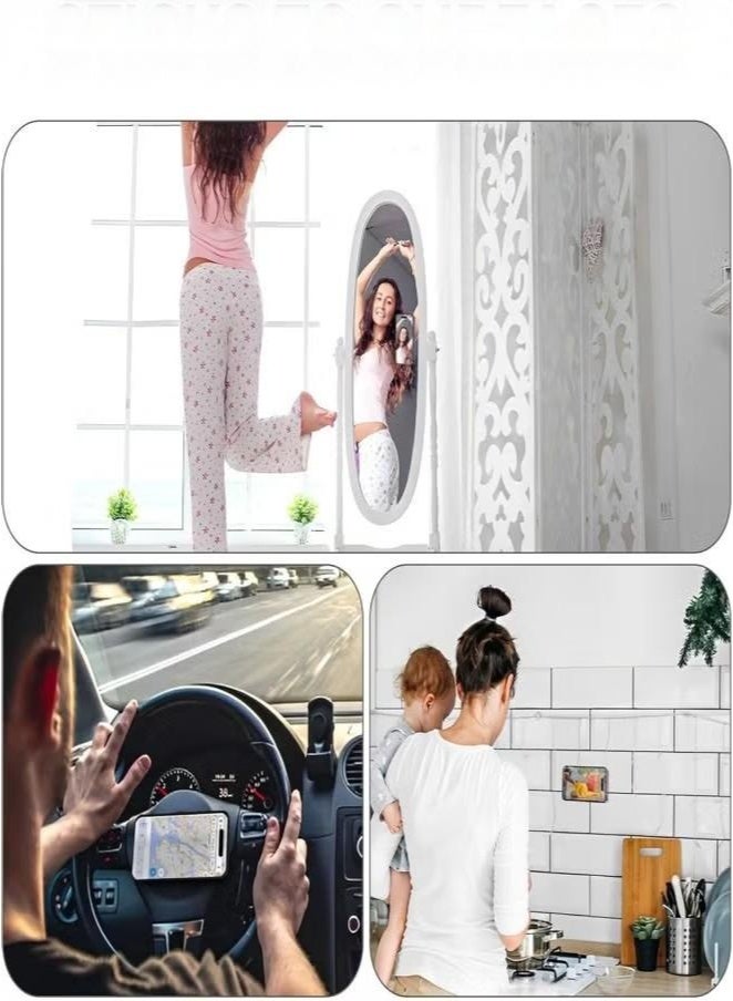 Suction Phone Case Mount, 4Pcs Silicone Phone Suction Grip Compatible with iPhone and Android Cases, Anti-Slip Hands-Free Mobile Accessory Holder, Sticky Phone Grip for Tiktok Videos and Selfies(White) - Image 5