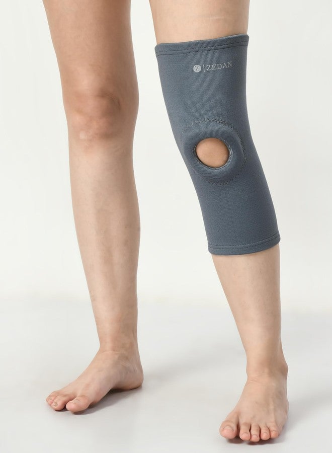 ZEDAN Cotton Knee Cap with Open Patella | For Pain Relief, Knee Support & Knee Guard Brace | Breathable Knee Cap Brace | For Men & Women (1 Unit) (XX-Large, Grey) - Image 5