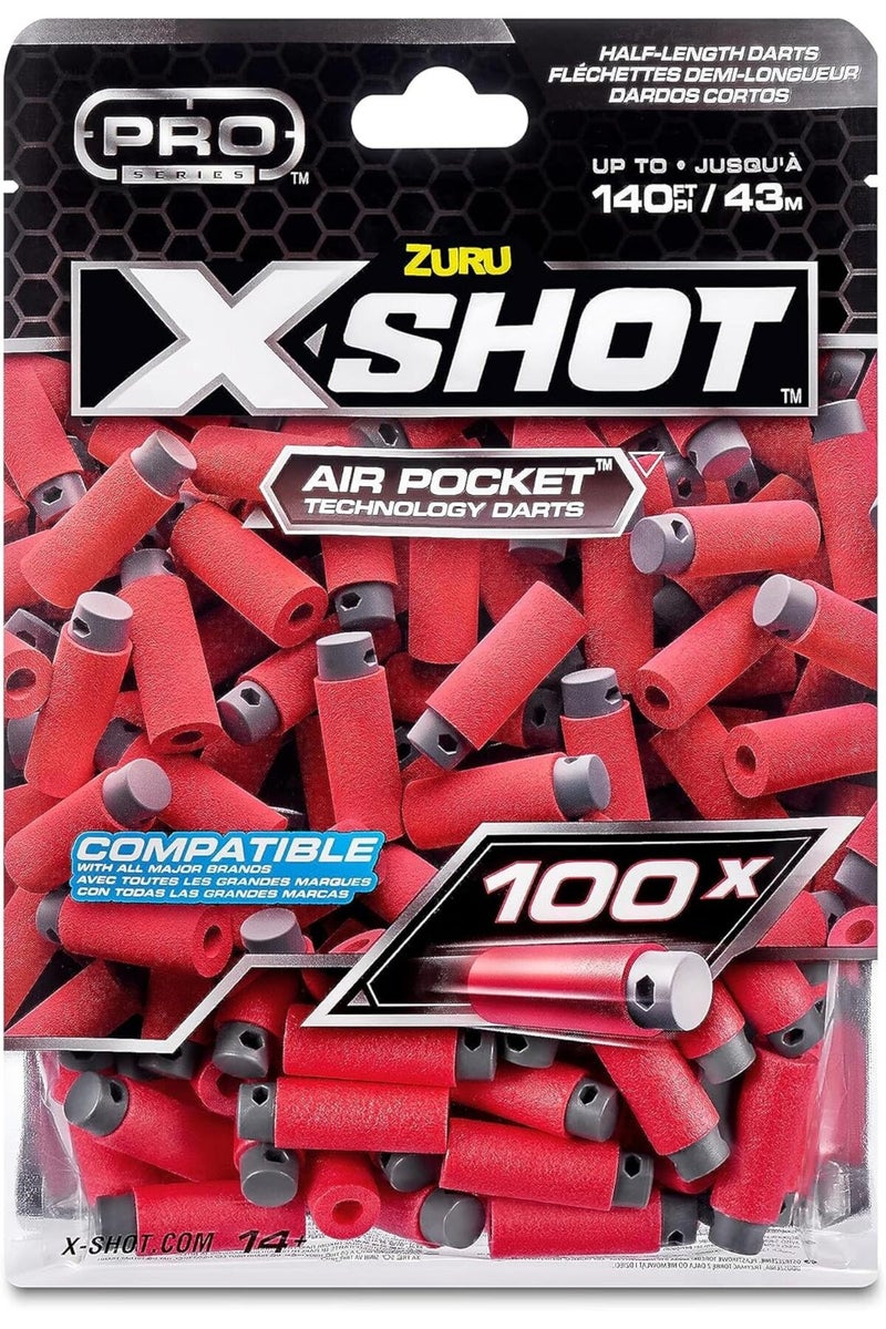 X-Shot حزمة إعادة تعبئة 100 سهم بتقنية جيب الهواء نصف الطول من سلسلة XSHOT Pro - Image 1