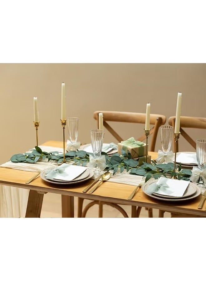 شو وو مجموعة من 3 لفات من شرائط الشيفون الحريرية ذات الحواف المصنوعة يدويًا باللونين الأخضر والكريمي لدعوات الزفاف وباقات الزفاف وتغليف الهدايا وديكورات العطلات، 4 سم × 5 م - Image 3