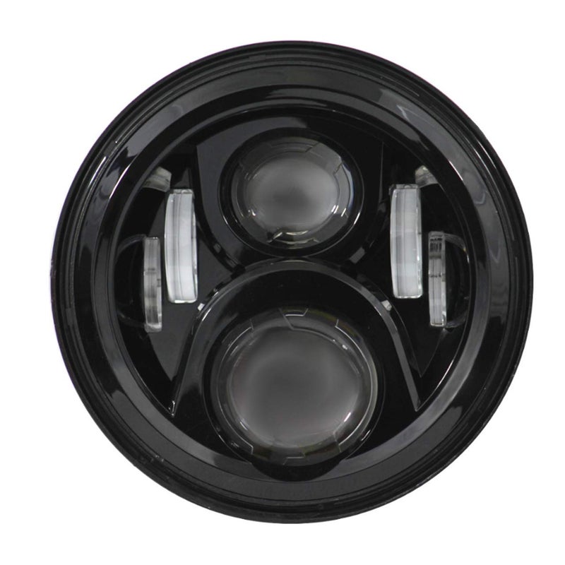 Eagle Lights 8700G2 7 inch Round Generation II LED Headlight for Harley Davidson Motorcycles with 2014 Adapter Wire Black