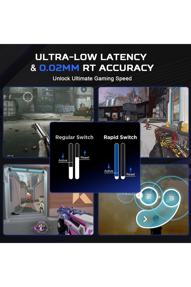 مادليونس لوحة المفاتيح الميكانيكية MAD 68 HE - لوحة ألعاب بنسبة 65% مزودة بتقنية التأثير المغناطيسي (هال إفكت) - تتميز بقابلية ضبط مسافة التشغيل (Adjustable Actuation) وتقنية الاستشعار السريع (Rapid Trigger)، معدل مسح 8000 هرتز، أغطية مفاتيح PBT مطبوعة جانبيًا، إضاءة RGB بـ 16 مليون لون مع تقنية التبديل الساخن (Hot-Swap) (اللون الأبيض، ومفاتيح مغناطيسية كهرمانية احترافية) - Image 5