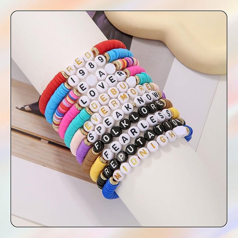 beyonday Matching Friendship Bracelets for TS Eras Tour Red 1989 Speak Now Folklore Lover Reputation Midnight Album Inspired Bracelets for Fans Layering Bracelets for Women Girls Boys - Image 4