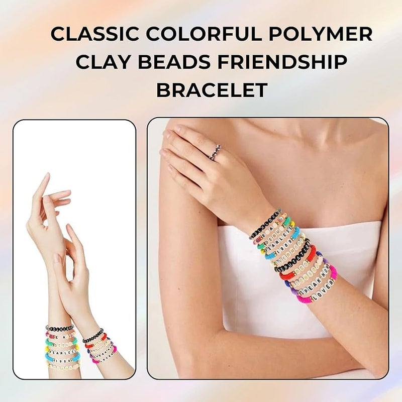 beyonday Matching Friendship Bracelets for TS Eras Tour Red 1989 Speak Now Folklore Lover Reputation Midnight Album Inspired Bracelets for Fans Layering Bracelets for Women Girls Boys - Image 2