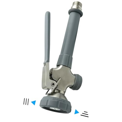 Achelous Pre Rinse Spray Valve Head Dual Function, Commercial Sink Faucet Sprayer Head with Grip Handle, High Pressure Dish Sprayer Nozzle for Commercial Kitchen Faucet Replacement (Grey) - Image 2