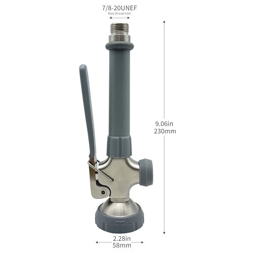 Achelous Pre Rinse Spray Valve Head Dual Function, Commercial Sink Faucet Sprayer Head with Grip Handle, High Pressure Dish Sprayer Nozzle for Commercial Kitchen Faucet Replacement (Grey) - Image 3