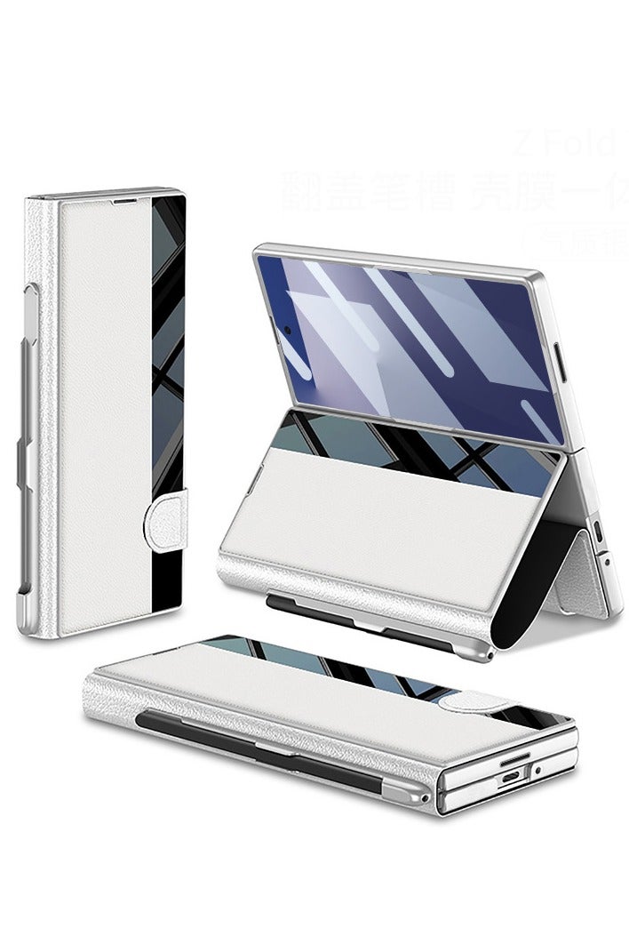 general Case for Samsung Galaxy Z Fold 7, magnetic synthetic leather, shock resistant, with S Pen holder and stand function, integrated screen protector